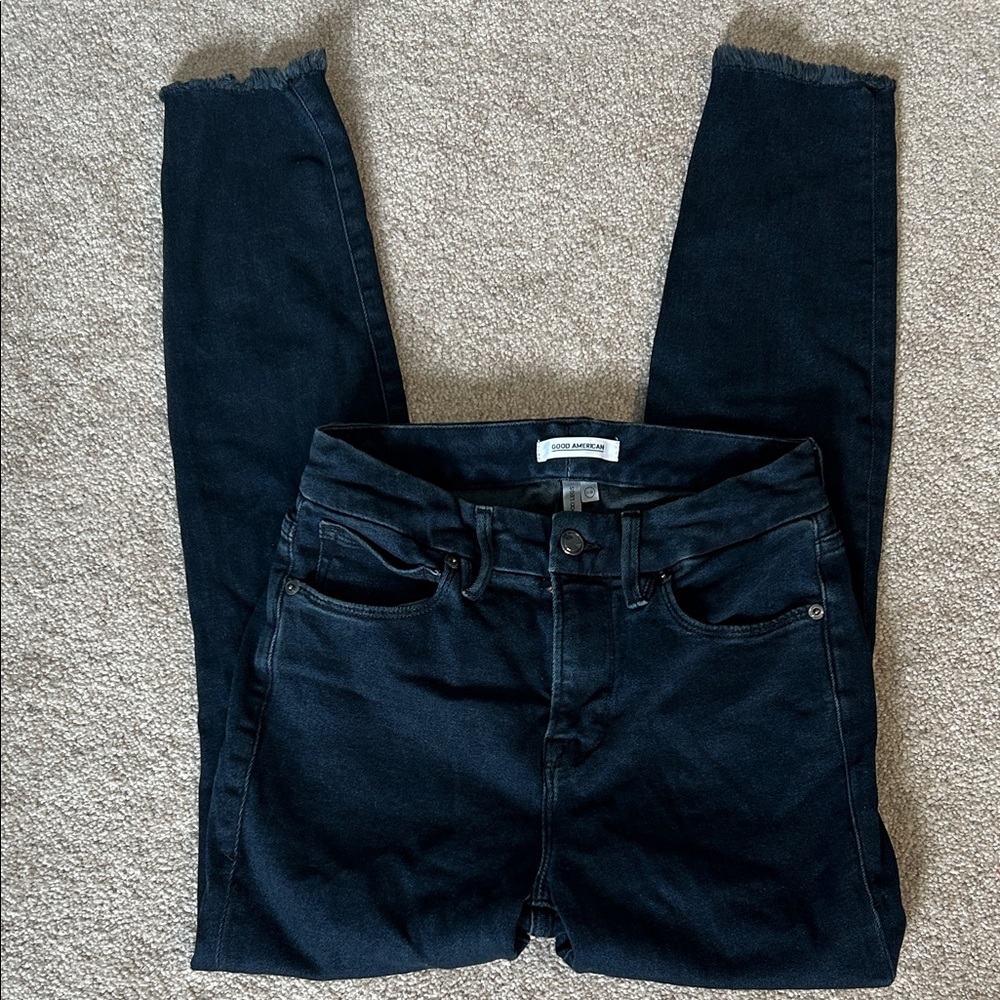 Good American Black Ankle Jeans size 26